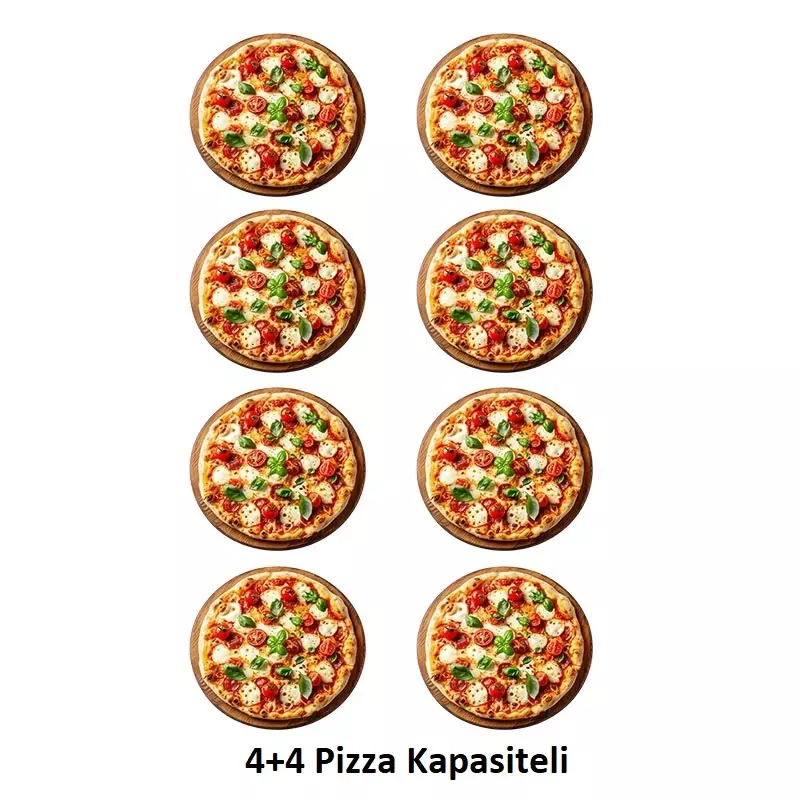 Öztiryakiler 25 cm x 4+4 Pizza Kapasiteli Çift Katlı Pizza Fırını, Elektrikli 8890.P5050.02 - 2