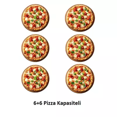 Öztiryakiler 30 cm x 6+6 Pizza Kapasiteli Çift Katlı Pizza Fırını, Elektrikli 8890.P9262.02 - 2