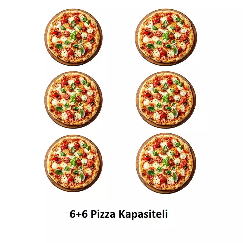 Öztiryakiler 30 cm x 6+6 Pizza Kapasiteli Çift Katlı Pizza Fırını, Elektrikli 8890.P9262.02 - 2