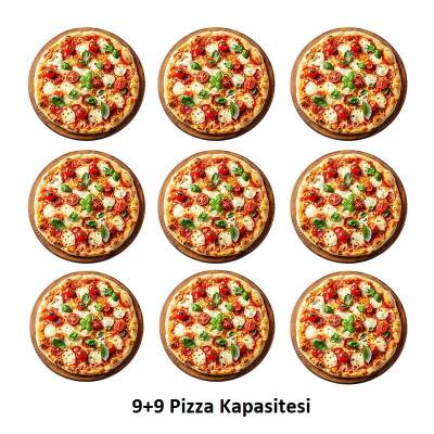 Öztiryakiler 34 cm x 18 Pizza Kapasiteli Mayalama Kabinli 3 Katlı Pizza ve Lahmacun Fırını, Elektrikli 8890.10570.M3 - 2