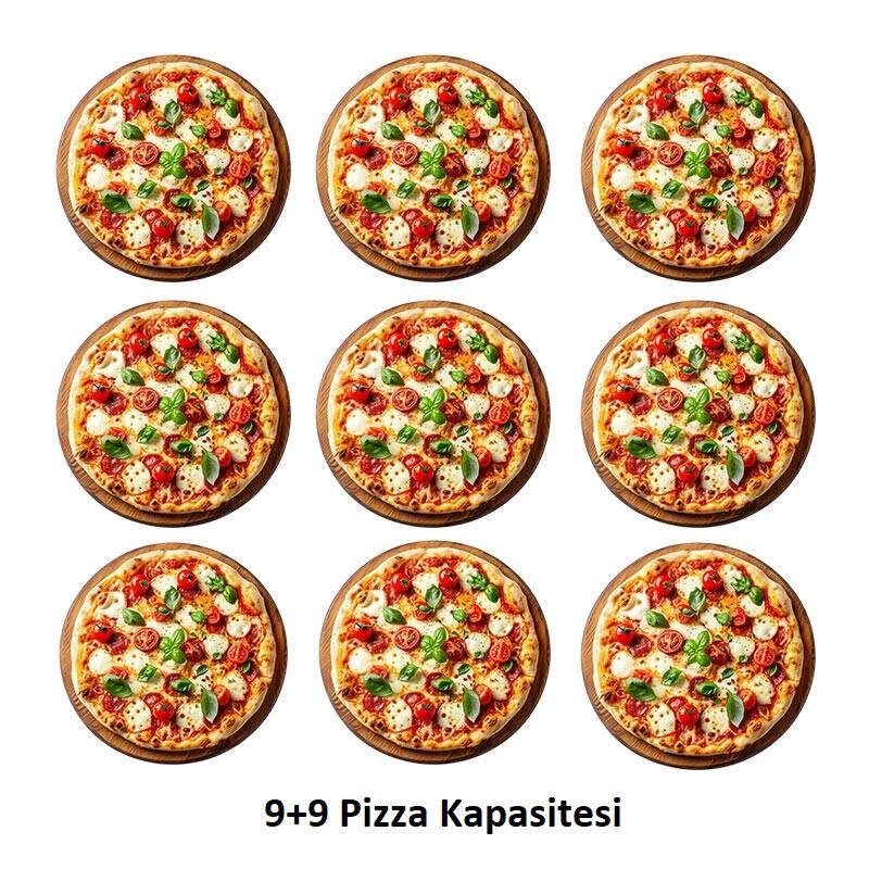 Öztiryakiler 34 cm x 18 Pizza Kapasiteli Mayalama Kabinli 3 Katlı Pizza ve Lahmacun Fırını, Elektrikli 8890.10570.M3 - 2