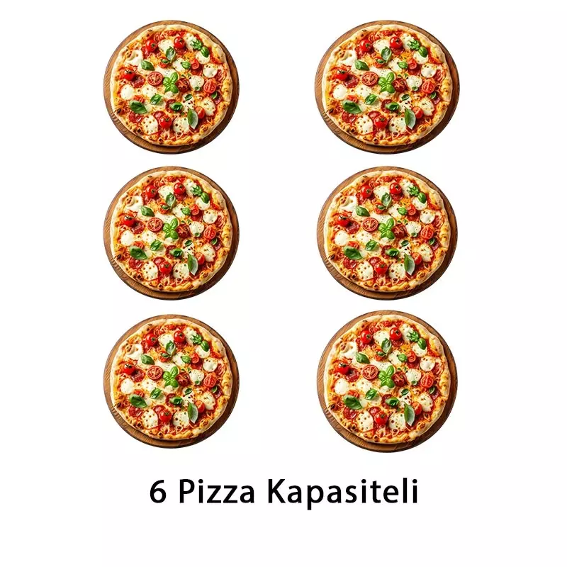 Öztiryakiler 34 cm x 6 Pizza Kapasiteli Tek Katlı Pide Pizza Lahmacun Fırını,  8890.10570.00 - 2