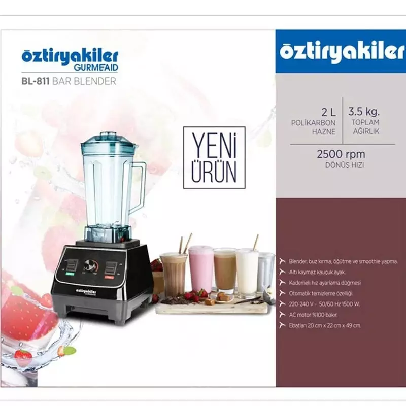 Öztiryakiler Gurmeaid BL 811 Bar Blender, 1500 W , 9563.BL811.00 - 2