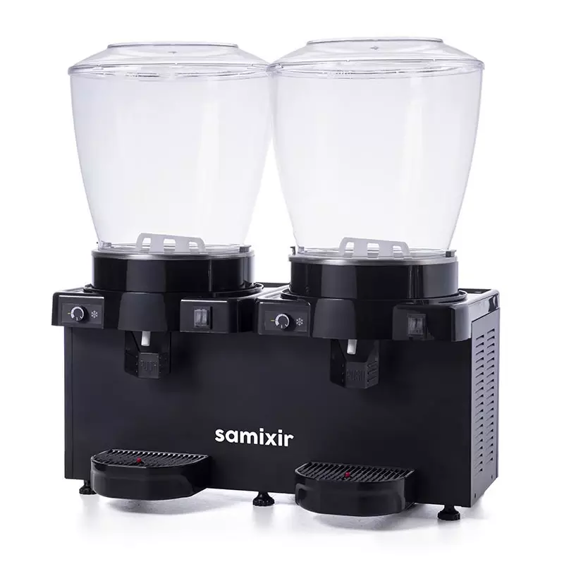 Samixir MM44.AB Panaromik Analog Twin Soğuk İçecek Dispenseri, 22+22 L, Karıştırıcılı, Siyah - 3