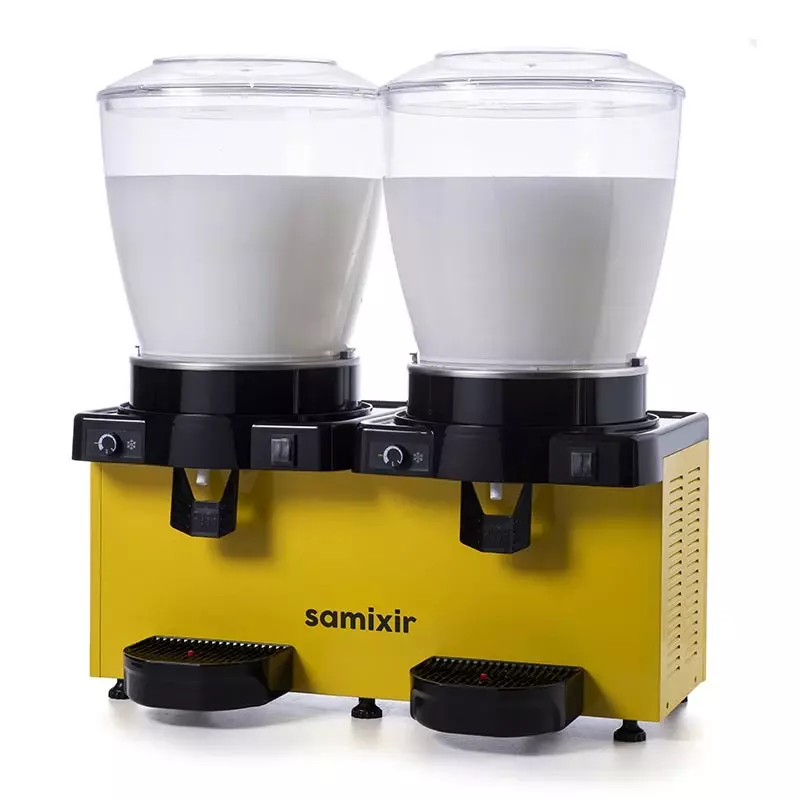 Samixir MM44.AY Panaromik Analog Twin Soğuk İçecek Dispenseri, 22+22 L, Karıştırıcılı, Sarı - 2