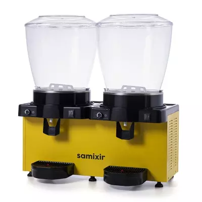 Samixir MM44.AY Panaromik Analog Twin Soğuk İçecek Dispenseri, 22+22 L, Karıştırıcılı, Sarı - 3