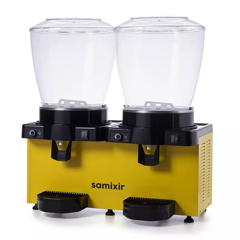 Samixir MM44.AY Panaromik Analog Twin Soğuk İçecek Dispenseri, 22+22 L, Karıştırıcılı, Sarı - 3