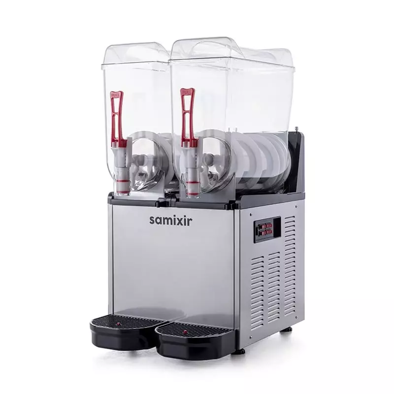 Samixir SLUSH24.I Twin Ice Slush Granita Milkshake ve Soğuk Meyve Suyu Dispenseri, 12+12 L, Inox - 2