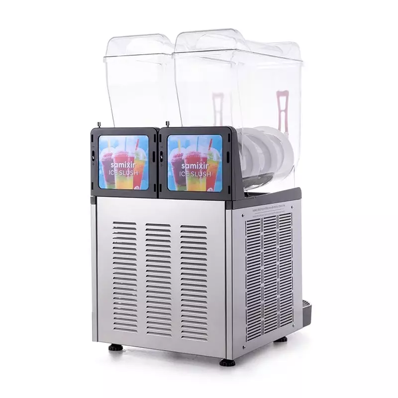 Samixir SLUSH24.I Twin Ice Slush Granita Milkshake ve Soğuk Meyve Suyu Dispenseri, 12+12 L, Inox - 3