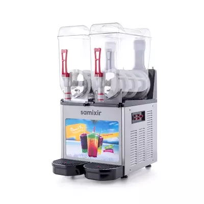 Samixir SLUSH24.IA Allure Twin Ice Slush Granita Milkshake ve Soğuk Meyve Suyu Dispenseri, 12+12 L, Inox - 2