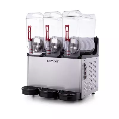 Samixir SLUSH36.I Triple Ice Slush Granita Milkshake ve Soğuk Meyve Suyu Dispenseri, 12+12+12 L, Inox - 2