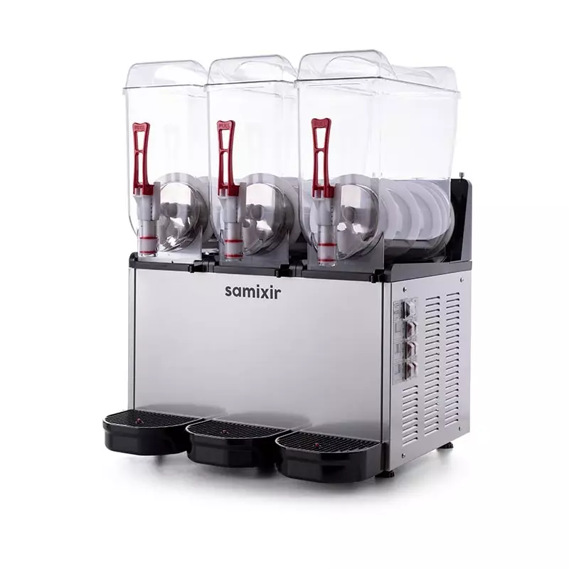 Samixir SLUSH36.I Triple Ice Slush Granita Milkshake ve Soğuk Meyve Suyu Dispenseri, 12+12+12 L, Inox - 2