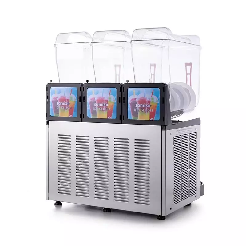 Samixir SLUSH36.I Triple Ice Slush Granita Milkshake ve Soğuk Meyve Suyu Dispenseri, 12+12+12 L, Inox - 3