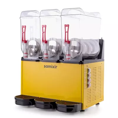 Samixir SLUSH36.Y Ice Slush Triple Milkshake Meyve Suyu Dispenseri, 12+12+12 L, Sarı - 3