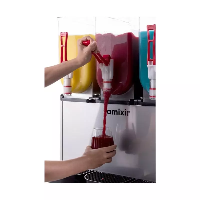 Samixir SLUSH36.Y Ice Slush Triple Milkshake Meyve Suyu Dispenseri, 12+12+12 L, Sarı - 4