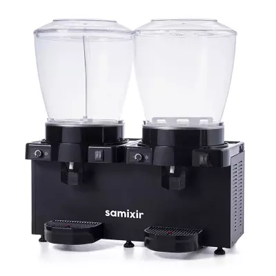Samixir SM44.AB Panaromik Analog Twin Soğuk İçecek Dispenseri, 22+22 L, Fıskiyeli ve Karıştırıcılı, Siyah - 2