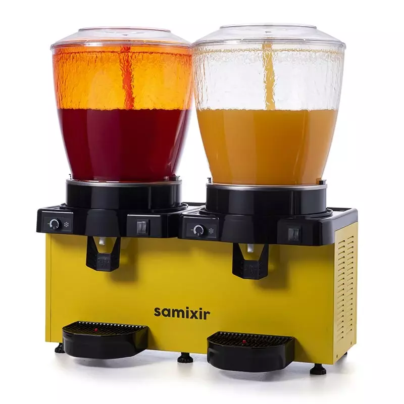 Samixir SS44.AY Panaromik Analog Twin Soğuk İçecek Dispenseri, 22+22 L, Fıskiyeli, Sarı - 1