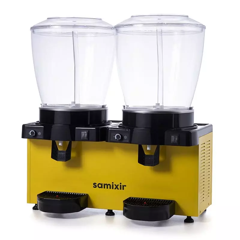 Samixir SS44.AY Panaromik Analog Twin Soğuk İçecek Dispenseri, 22+22 L, Fıskiyeli, Sarı - 2