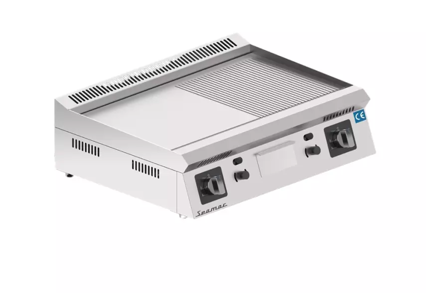Seamac 100 cm Yarı Oluklu Pleyt Izgara Yağ Çekmeceli Özel Seri Gazlı GPY100-YO - 1