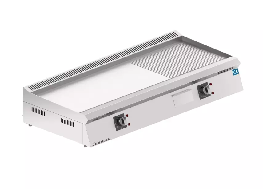 Seamac 120 cm Yarı Oluklu Pleyt Izgara Yağ Çekmeceli Özel Seri Elektrikli EPD120-YO - 1