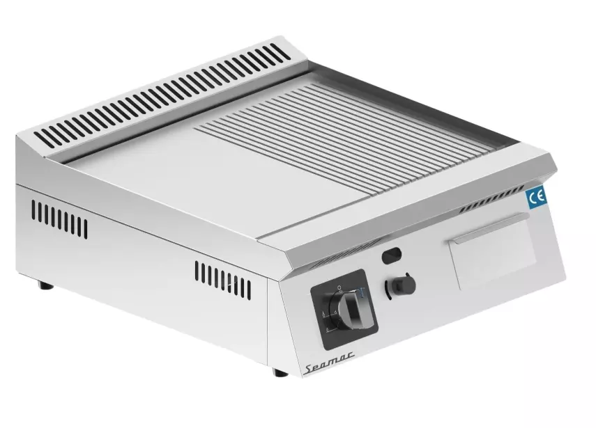 Seamac 50 cm Yarı Oluklu Pleyt Izgara Yağ Çekmeceli Özel Seri Gazlı GPY50-YO - 1