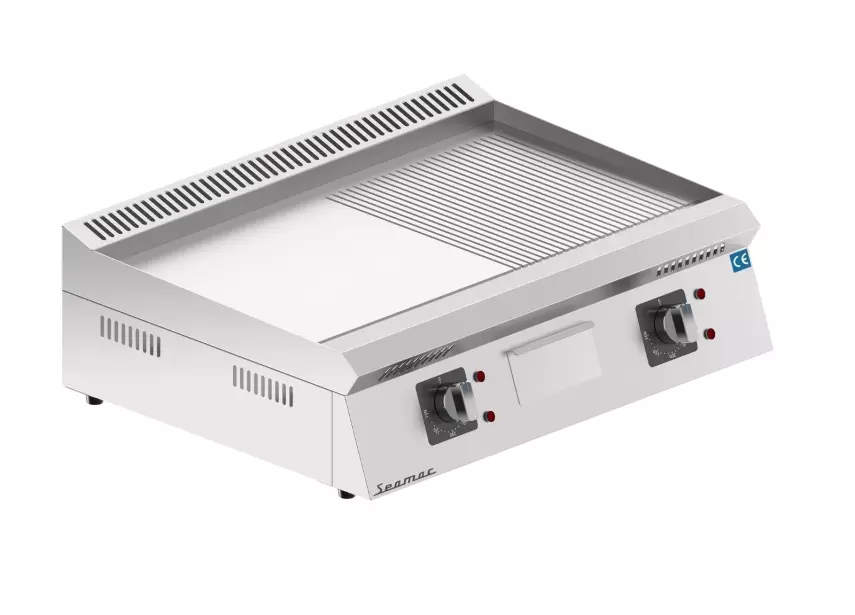 Seamac 70 cm Yarı Oluklu Pleyt Izgara Yağ Çekmeceli Özel Seri Elektrikli EPD70-YO - 1