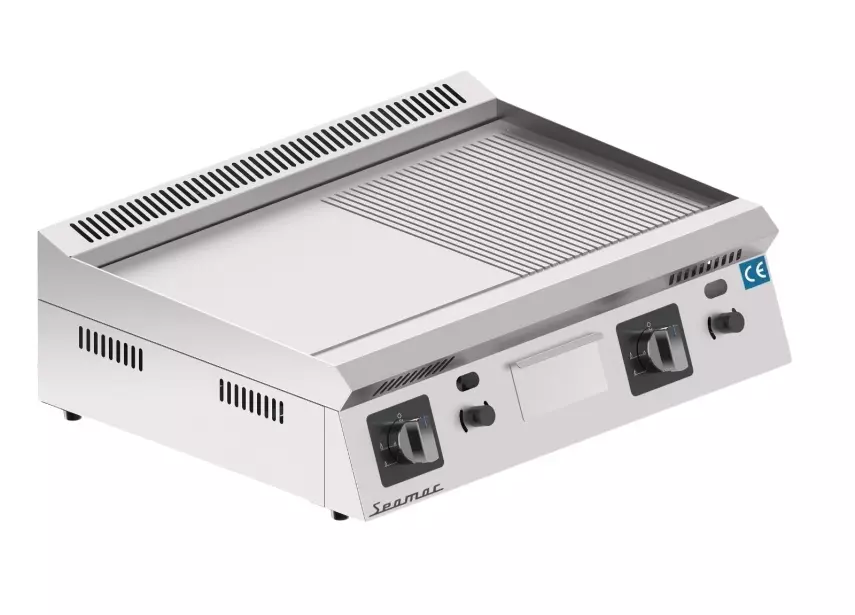Seamac 70 cm Yarı Oluklu Pleyt Izgara Yağ Çekmeceli Özel Seri Gazlı GPY70-YO - 1