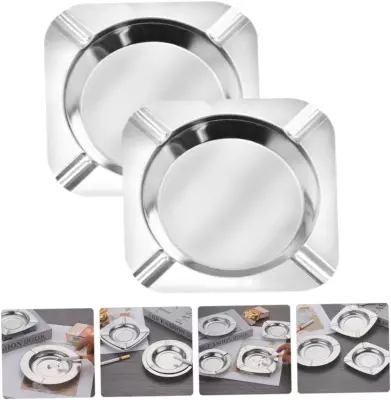 SmartChef Paslanmaz Çelik Masa Küllüğü Ev Ofis Araba Küllüğü Stili (11,5 cm) - 4