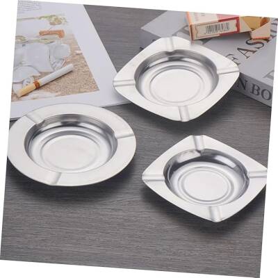 SmartChef Paslanmaz Çelik Masa Küllüğü Ev Ofis Araba Küllüğü Stili (11,5 cm) - 6