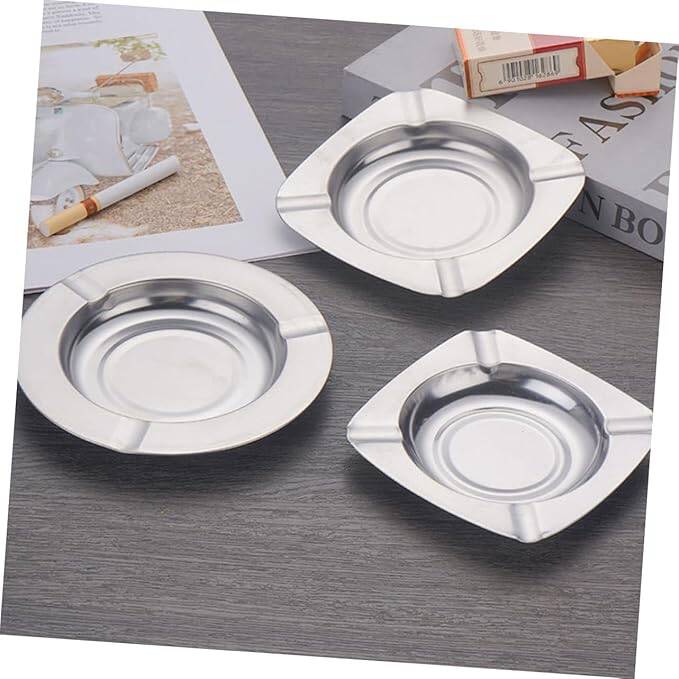 SmartChef Paslanmaz Çelik Masa Küllüğü Ev Ofis Araba Küllüğü Stili (11,5 cm) - 6