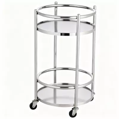 SmartChef Paslanmaz Çelik Yuvarlak Servis Arabası