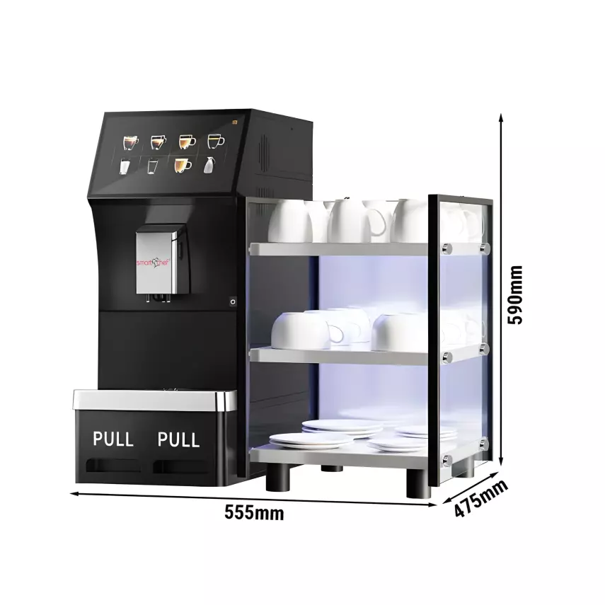 SmartChef Tam otomatik kahve makinesi - 1,3 kW - 10 inç dokunmatik ekran - fincan ısıtıcı dahil - 4