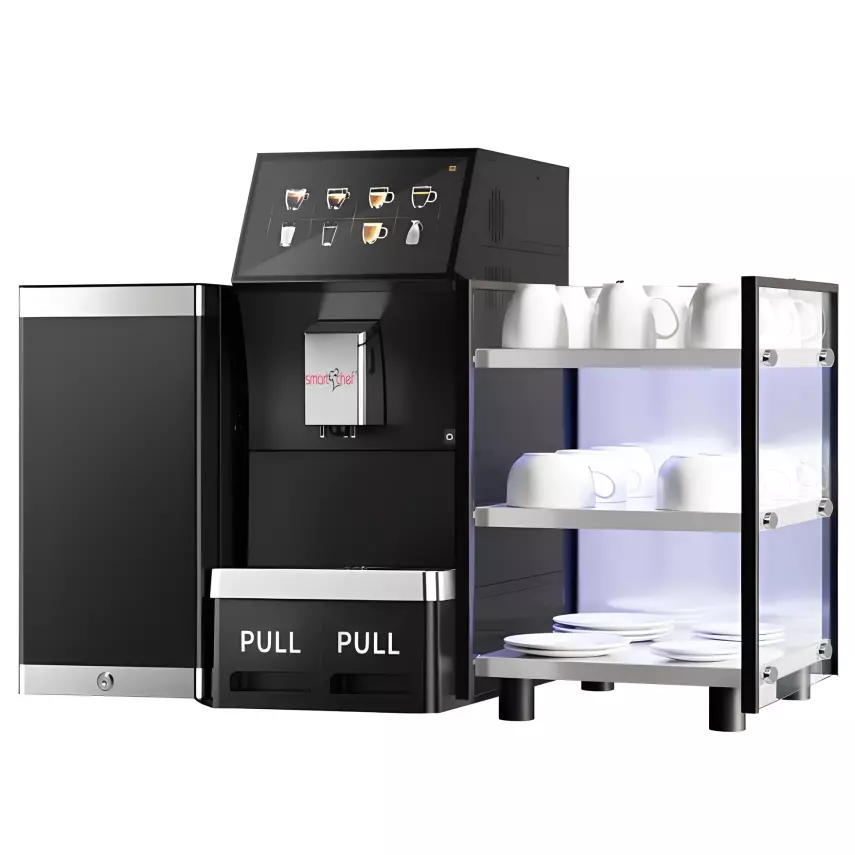 SmartChef Tam Otomatik Kahve Makinesi - 1,3 kW - 10 inç Dokunmatik Ekran - Fincan Isıtıcısı ve Süt Dolabı Dahil - 2