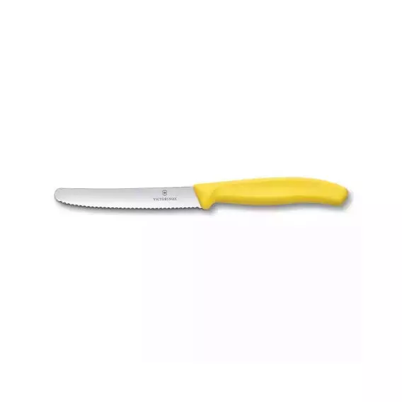 Victorinox 6.7836.L118 11 cm Sarı Tırtıklı Domates ve Sofra Bıçağı - 1