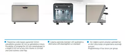 WEGA IO EVD2 Otomatik Espresso Kahve Makinesi, 2 Gruplu Krem rengi - 4