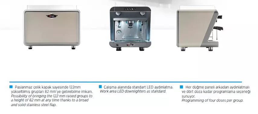 WEGA IO EVD2 Otomatik Espresso Kahve Makinesi, 2 Gruplu Krem rengi - 4