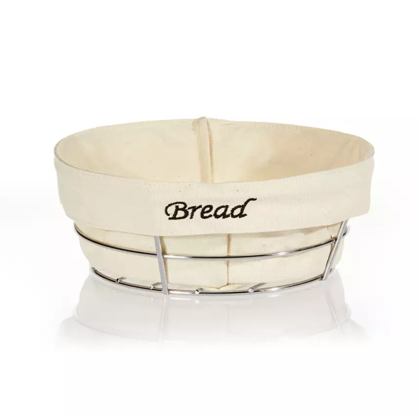 Biradlı Yuvarlak Bezli Ekmek Sepeti 23x23x8.5 cm (BRD-HW179B) - 1