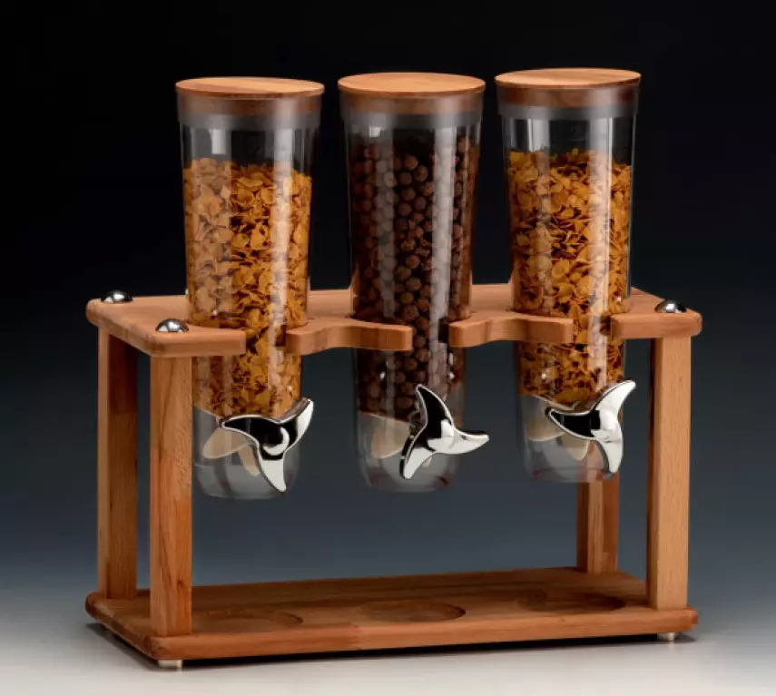 Zicco 3 Lü Standlı Ahşap Cornfleks Aleti 20x44x43 Cm ZCP 783 - 1