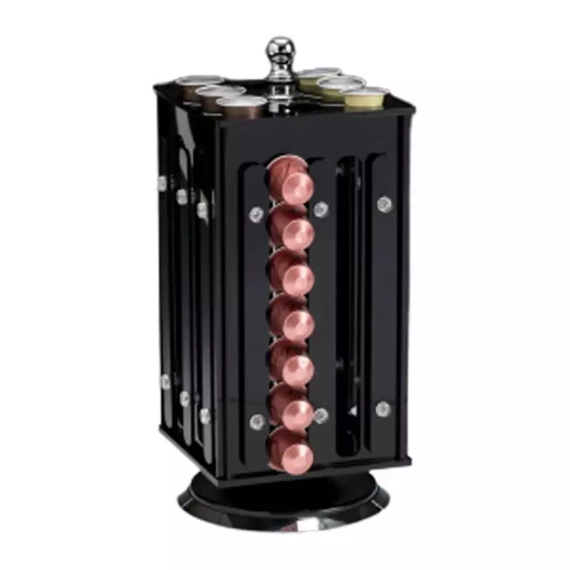 Zicco Akrilik Döner Kapsül Standı - 64 Gözlü 16x16x31 Cm ZCP 844 - 1