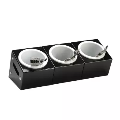 Zicco Polikarbon Çatal Kaşık Standı, 3 Gözlü, 48x18x18 Cm, Siyah, ZCP 390