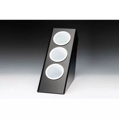 Zicco Polikarbon Kahve-Çay Kaşığı Standı 3 Gözlü 27x14.5 cm Siyah, ZCP 644